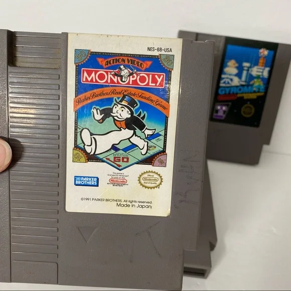 Vintage Nintendo NES Games Lot of 3 World Runner Monopoly Gyromite Tested Works - Picture 3 of 10